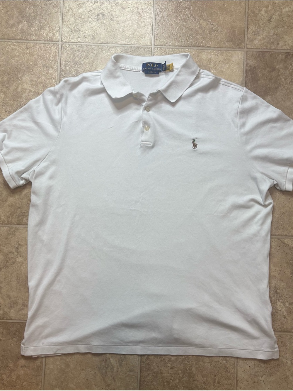 Ralph Lauren White Classic Polo with Embroidered Pony